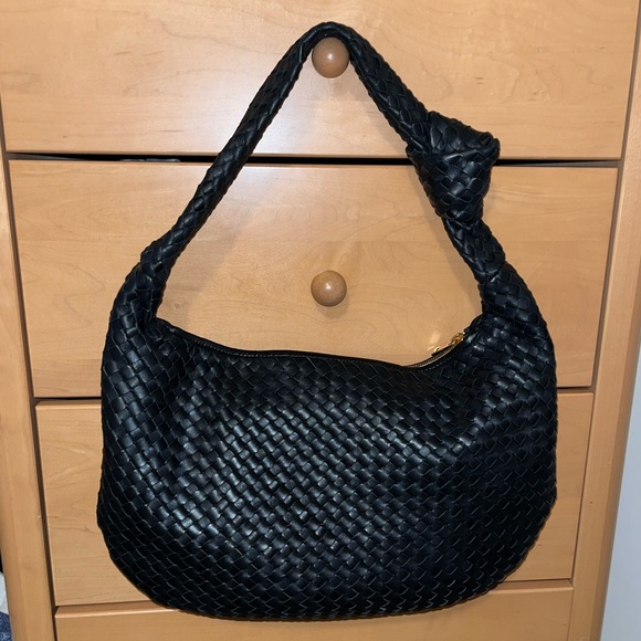 Quince Black Woven Hobo Bag - Picture 2 of 6